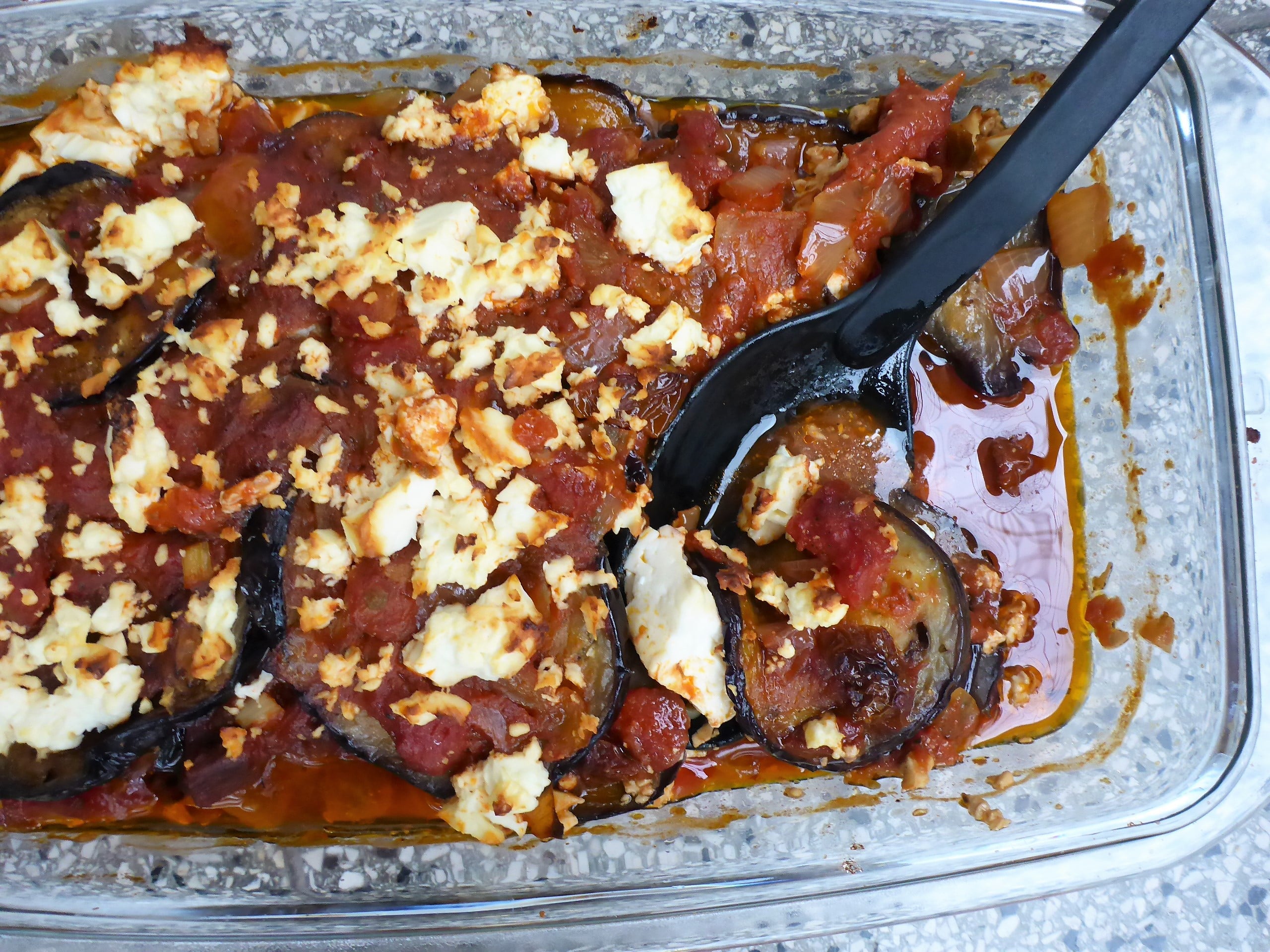 Baked eggplant in tomato sauce and feta cheese Ester kocht