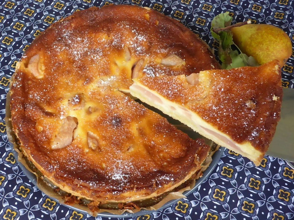 Easy German pear cheesecake