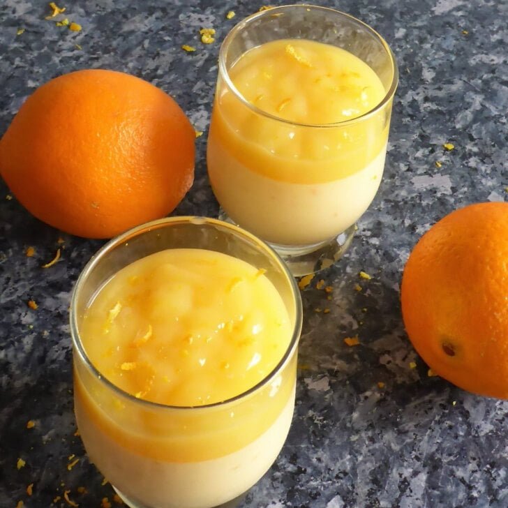 Orangencreme Dessert mit Orangensauce