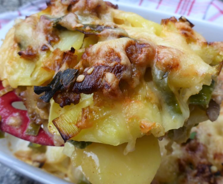 Potato leek casserole with ground pork Ester kocht