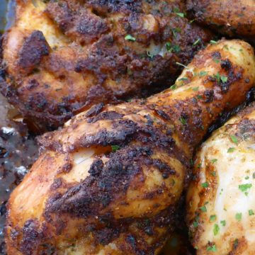 Hähnchenschenkel im Backofen knusprig - Ester kocht