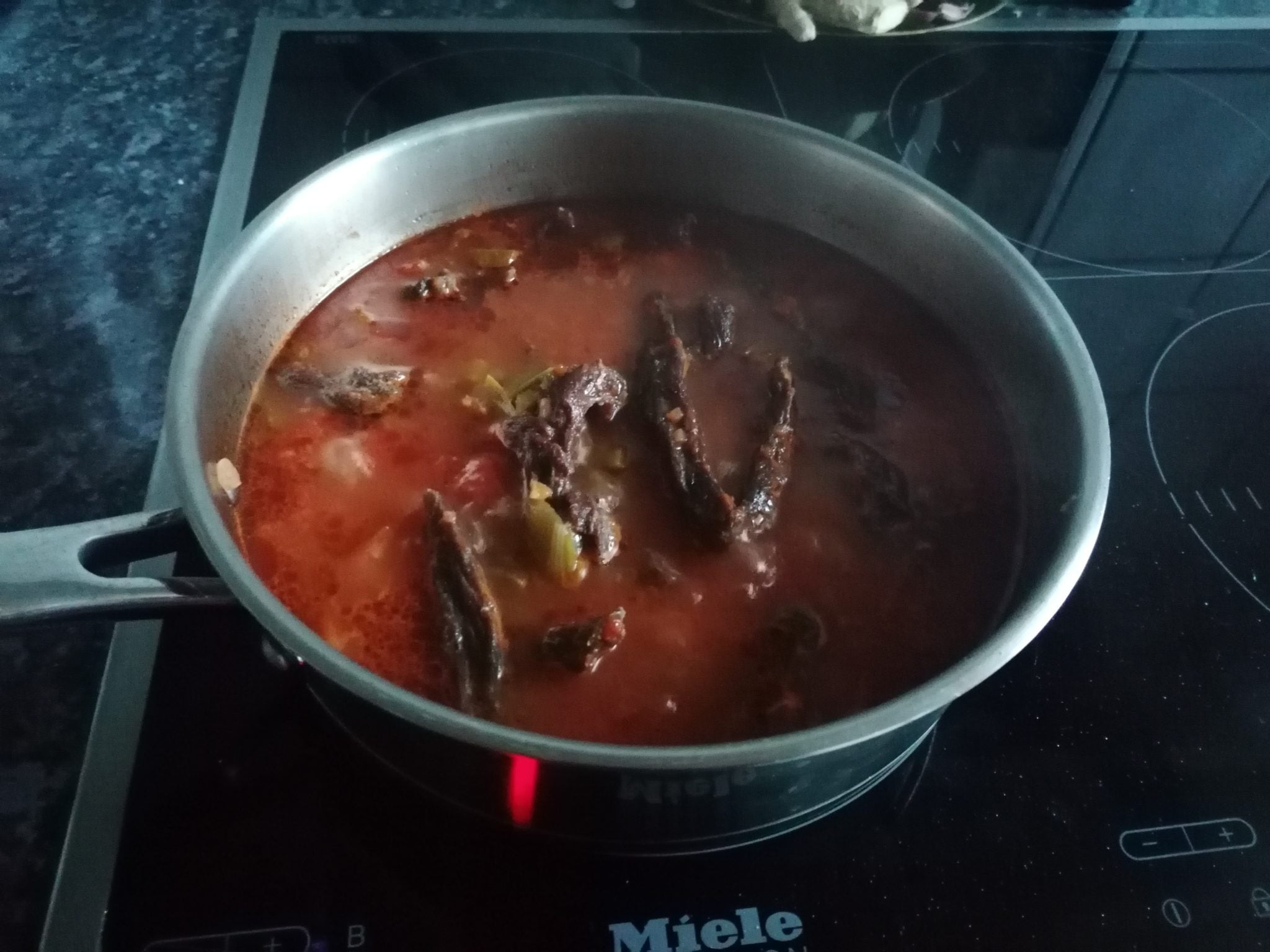 Namibian Dried Meat Strips Stew (Eedingu) Ester kocht