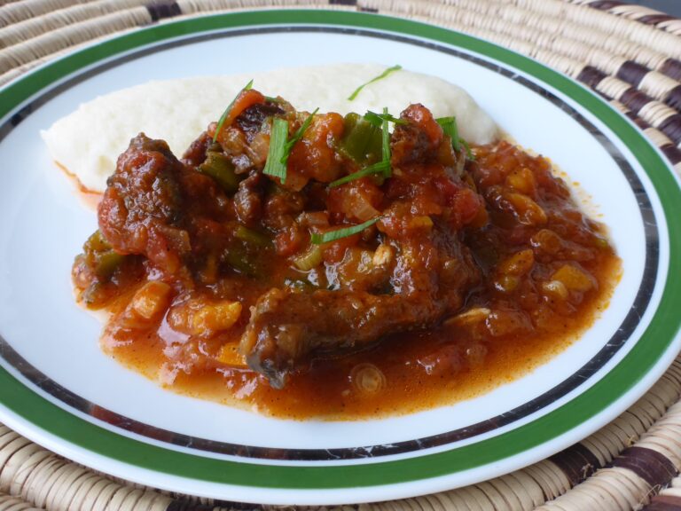 Namibian Dried Meat Strips Stew (Eedingu)