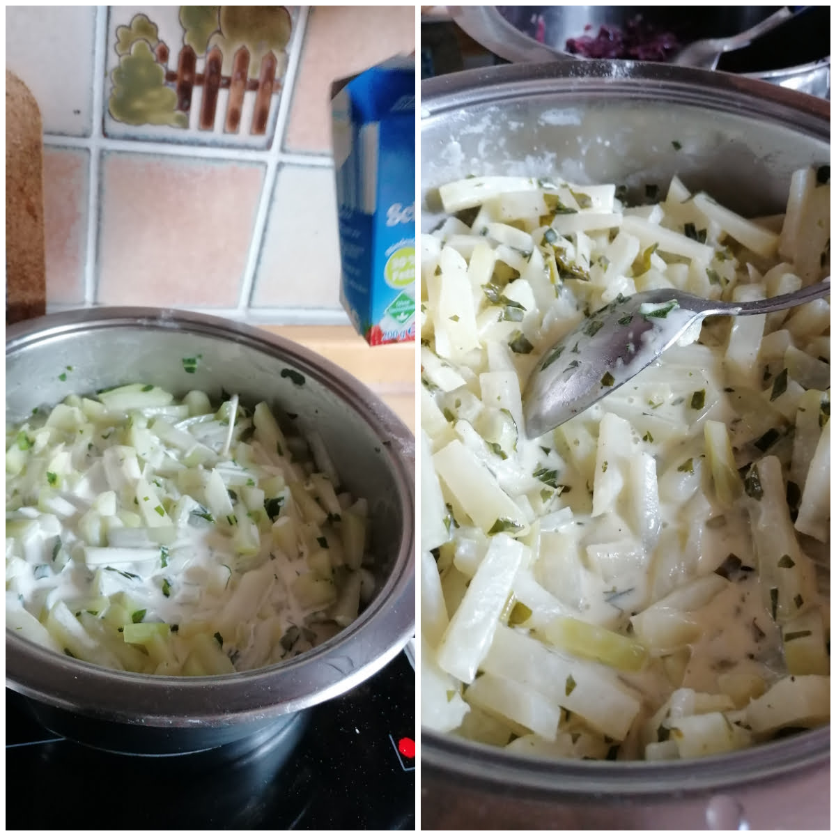 Creamed cabbage turnip