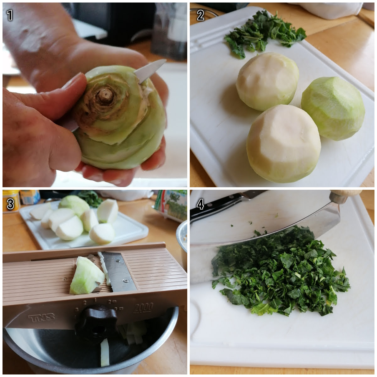 kohlrabi schälen und schneiden