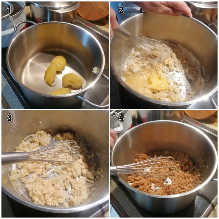 Demonstration of the process of making sauerbraten sauce, with ingredients and steps for creating the flavorful German sauce.