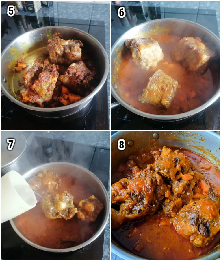 Step by step on how to make oxtail in tomato sauce.