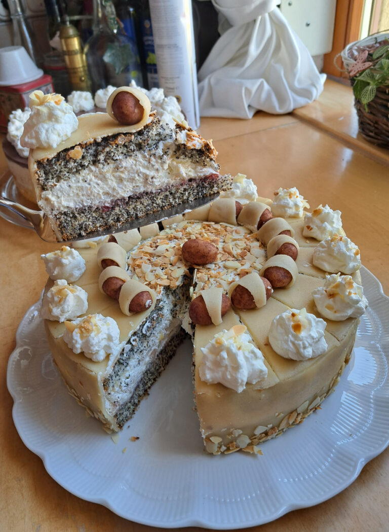 Rezept für Mohn Marzipan Torte - Ester kocht