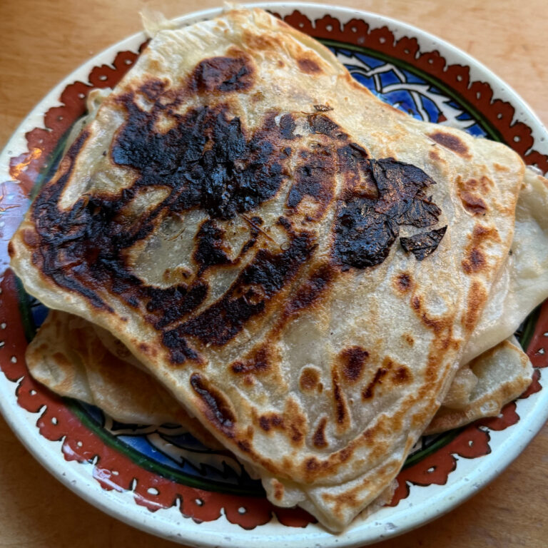 Freshly baked Somali flatbread (Sabaayad)
