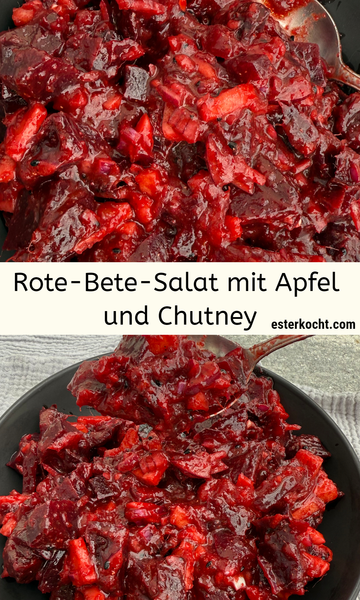 Rote Bete Salat mit Apfel und Mango-Chutney nach namibischer Art